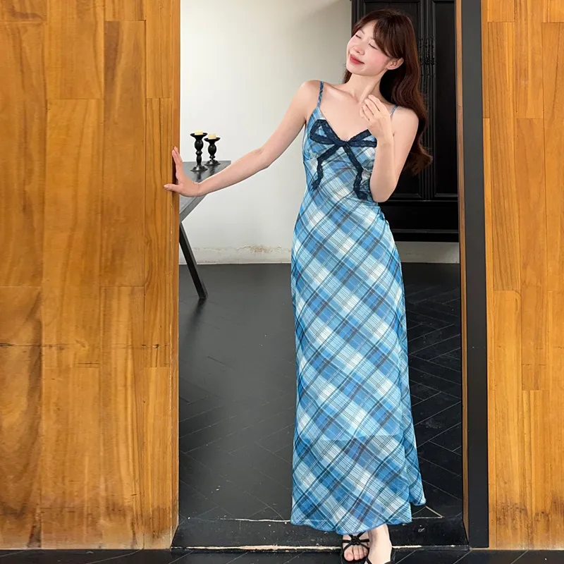 BRASS SCOUT Slip Dress Women's Blue Dress-5