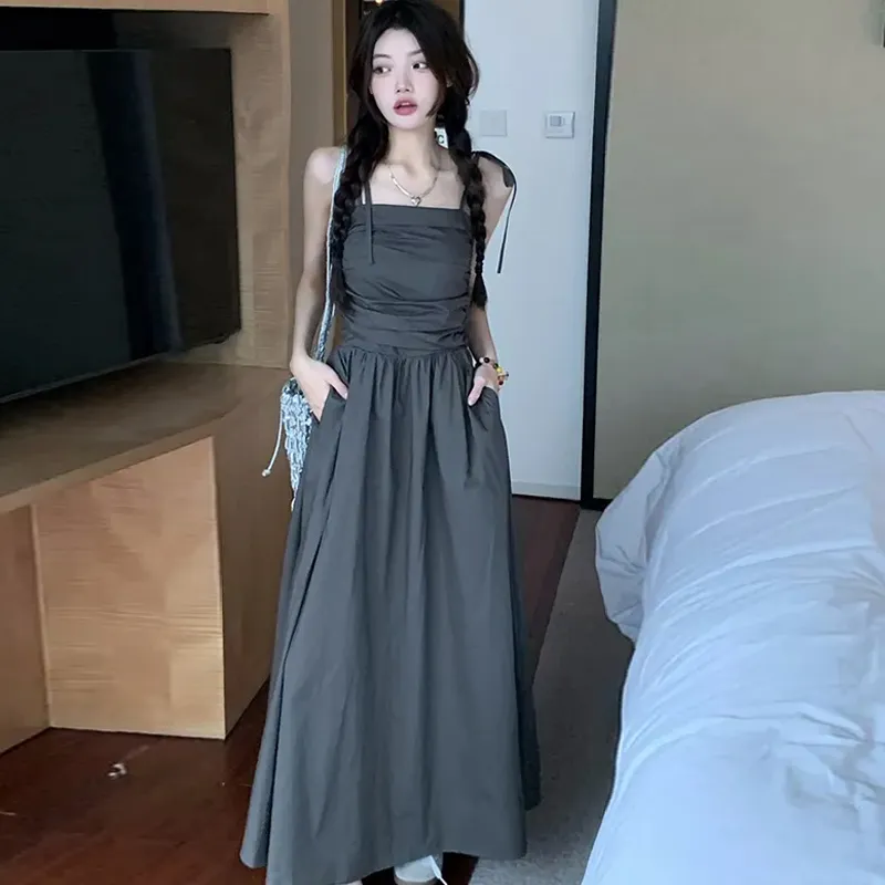 BRASS SCOUT Slip Dress Women's Gray-2