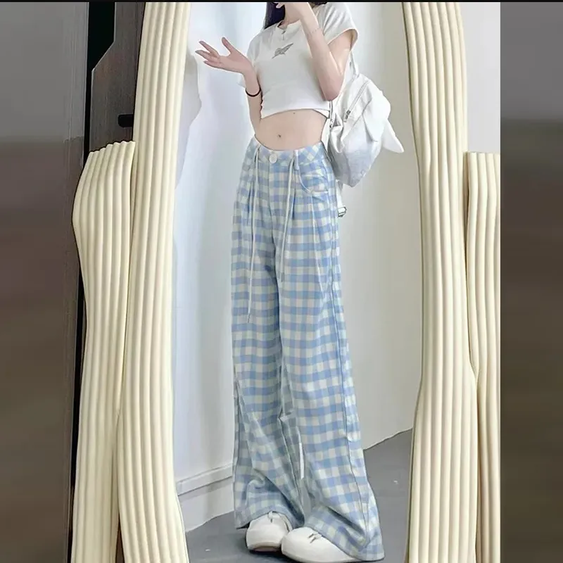 BRASS SCOUT Casual Pants Women's Plaid Pants-4