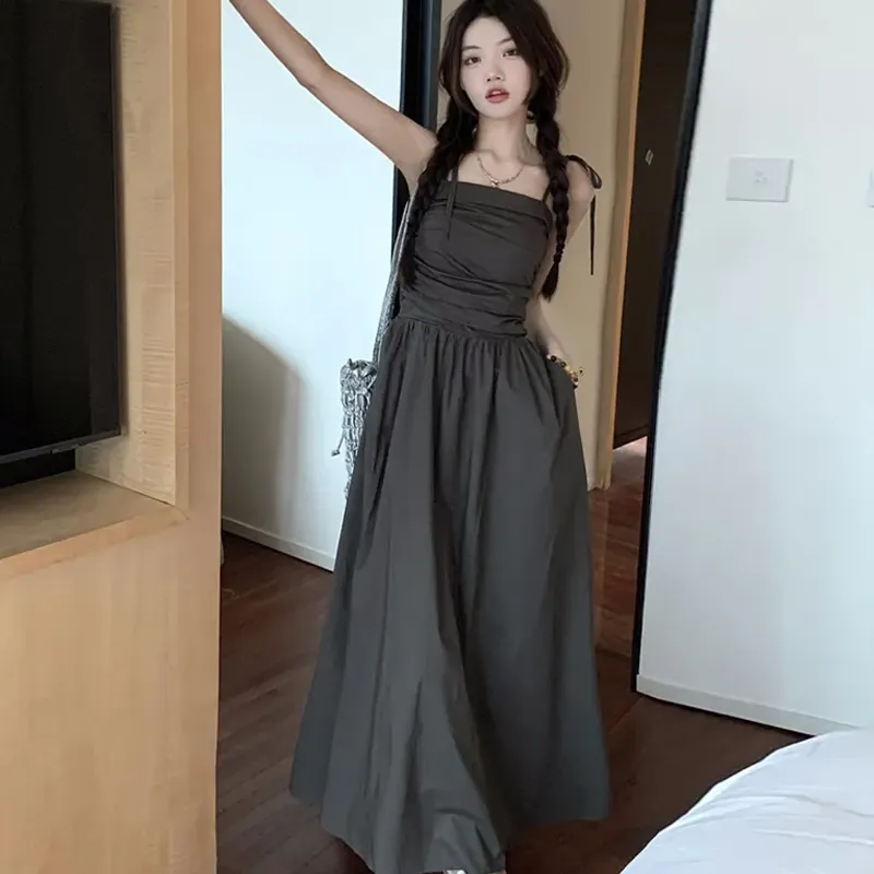 BRASS SCOUT Slip Dress Women's Gray-3