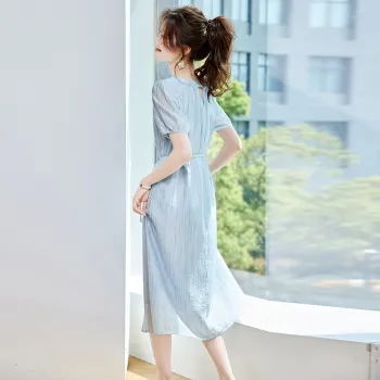 PIERRE CARDIN Short Sleeved Dresses Women's Aqua Blue
