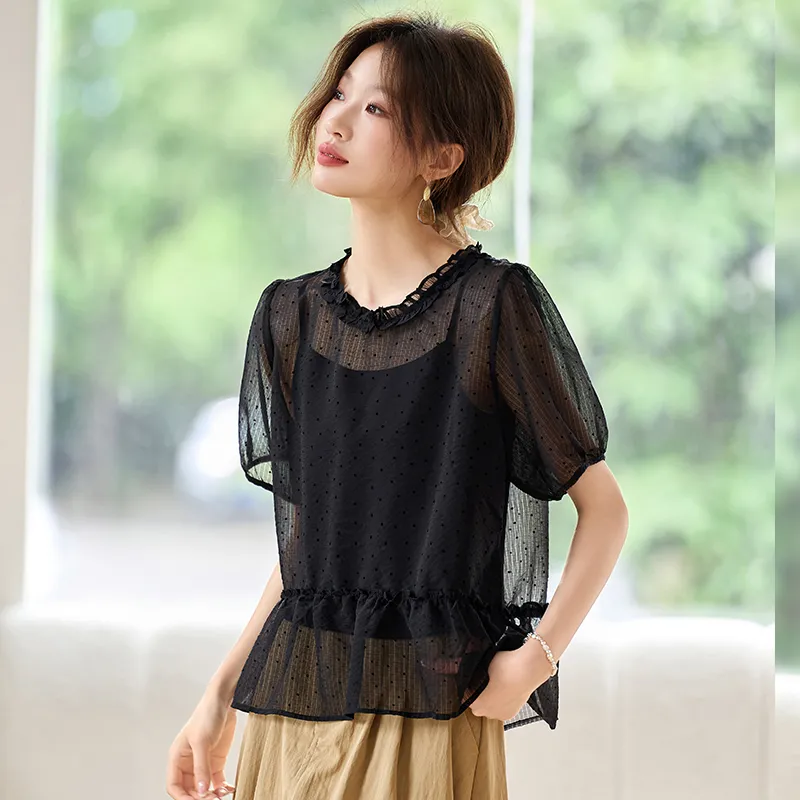 PIERRE CARDIN Chiffon Shirt Women's-5