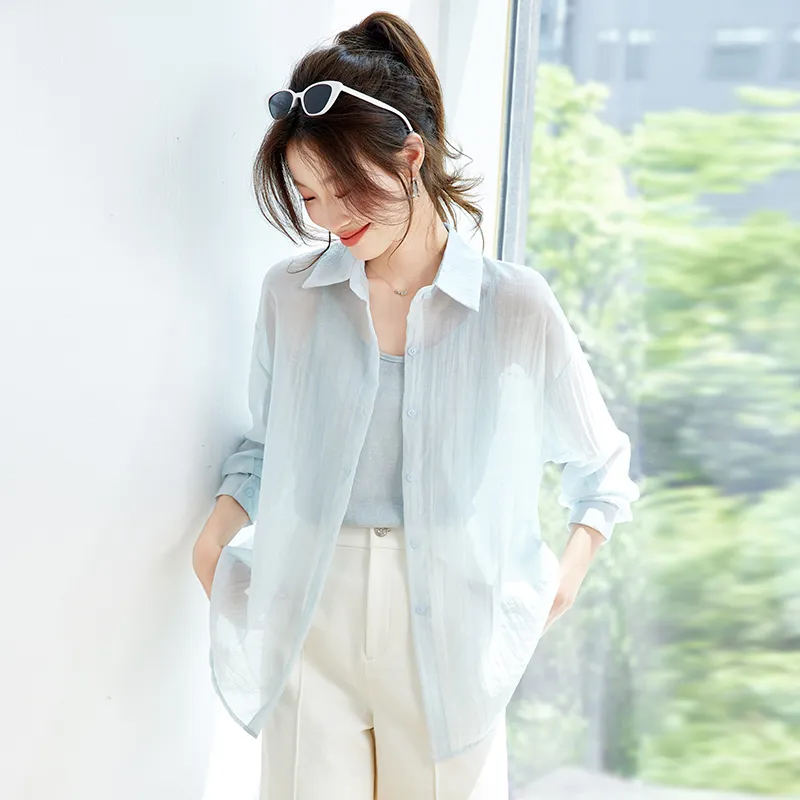 PIERRE CARDIN Shirts Women's Lake Blue-4