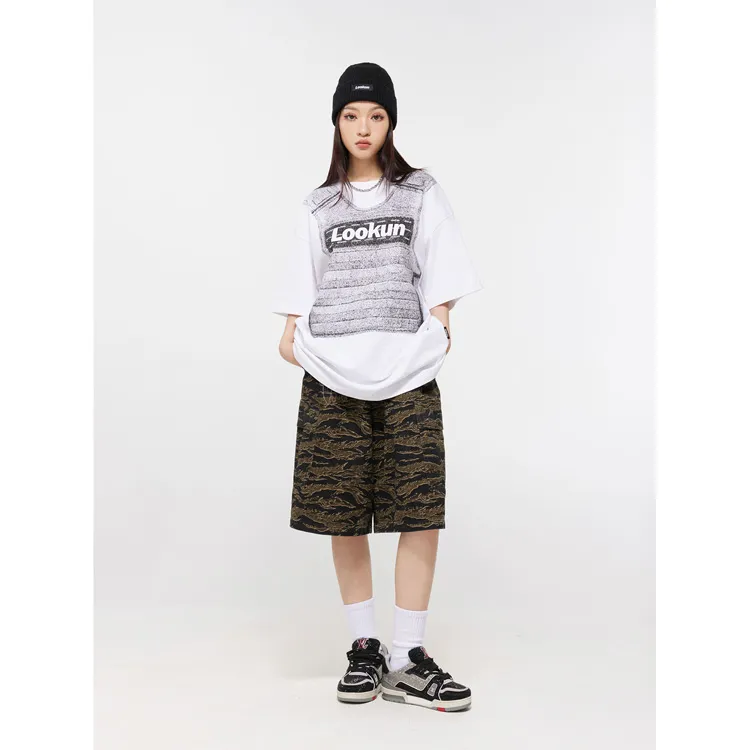 LOOKUN Casual Shorts Unisex Green-4