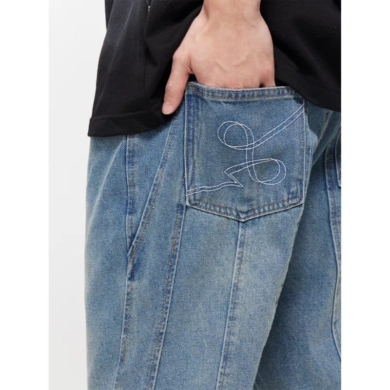 LOOKUN Jeans Unisex Blue-5