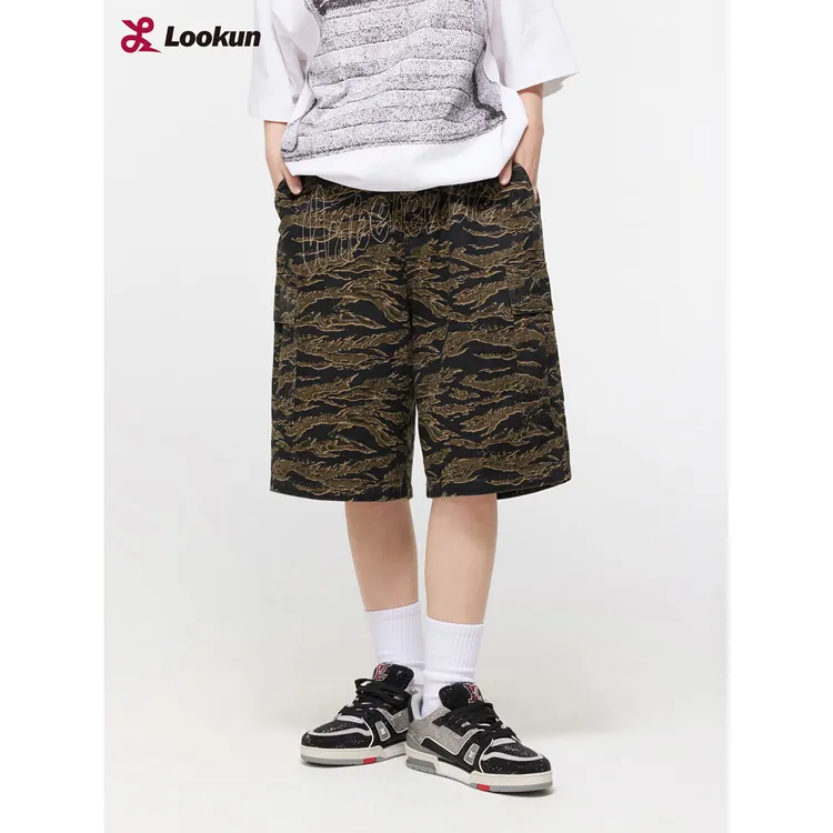 LOOKUN Casual Shorts Unisex Green-3