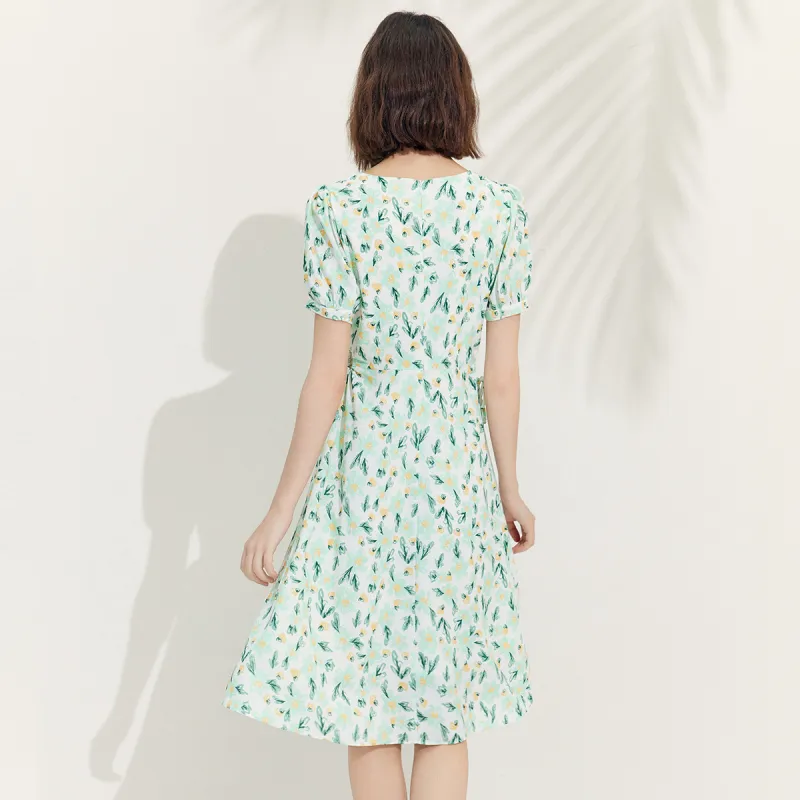MeetMetro Short Sleeved Dresses Women's Print-2