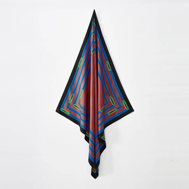 WENSLI Double Sided Print Large Scarf Women's-5