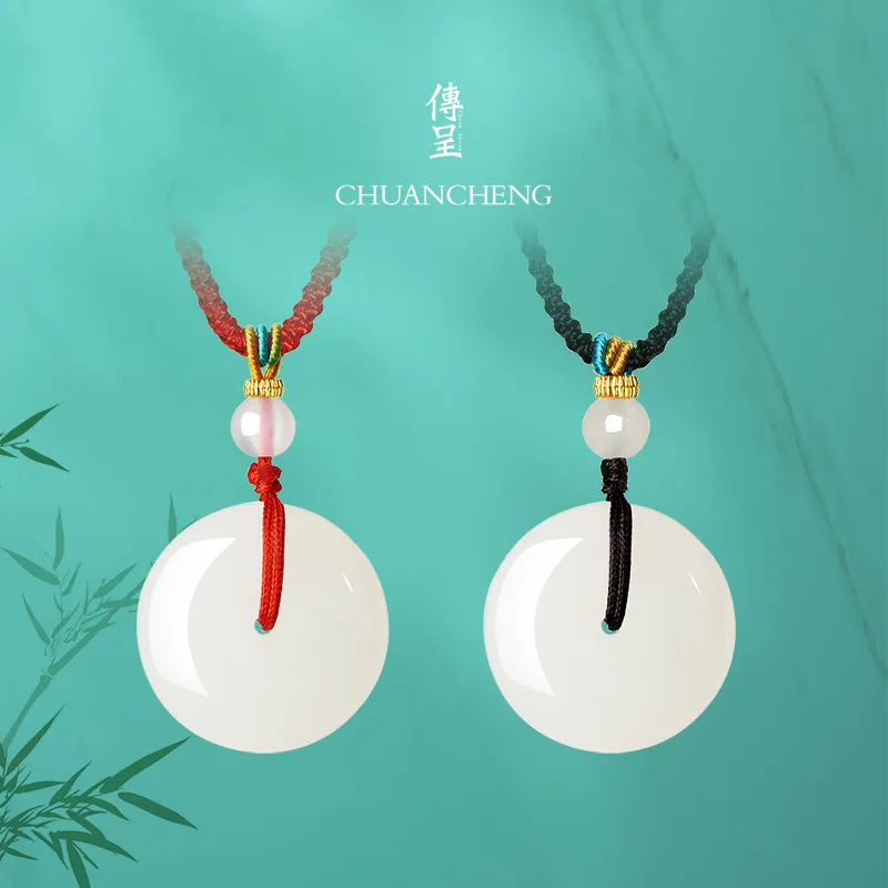 Chum Hetian Jade Pendants White Jade Unisex-4