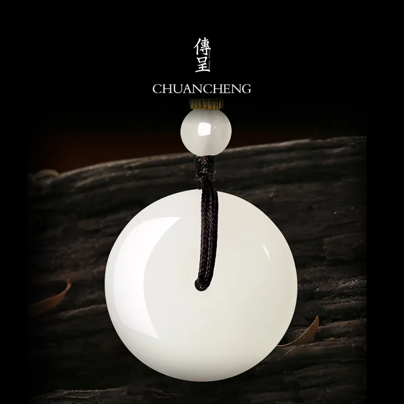 Chum Hetian Jade Pendants White Jade Unisex-2