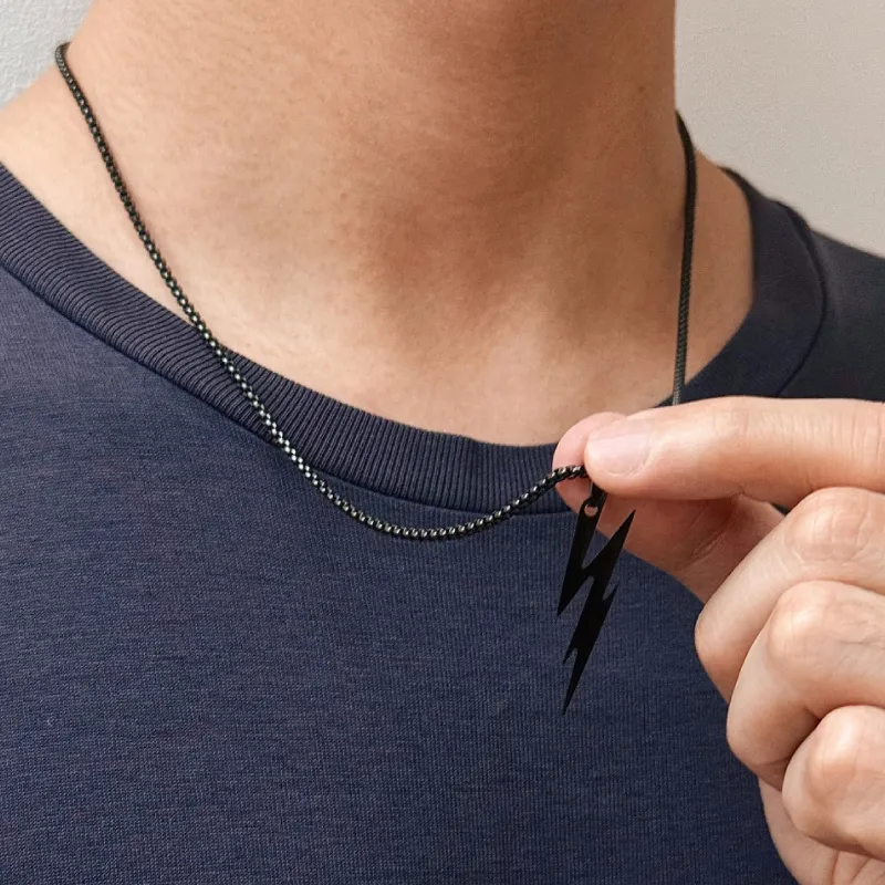 BYG Stainless Steel Necklaces Unisex Black-3