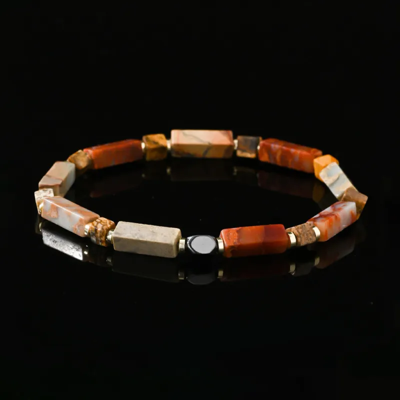 BYG Stainless Steel, Artificial Agate Bracelets Men's-1