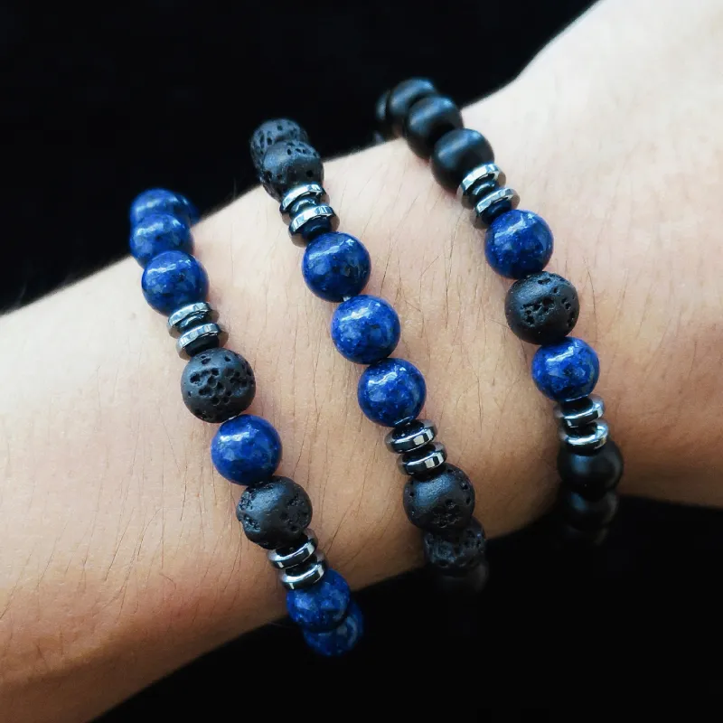 BYG Artificial Gemstone Volcanic Stone Matte Stone Bracelets Unisex-1
