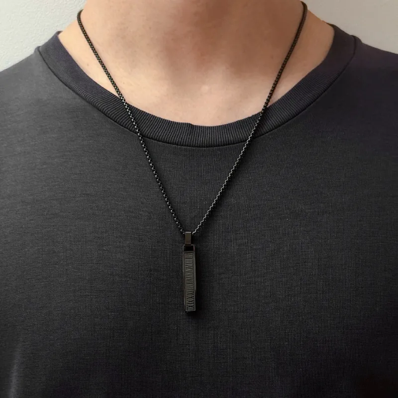 BYG Stainless Steel Necklaces Unisex Black-3