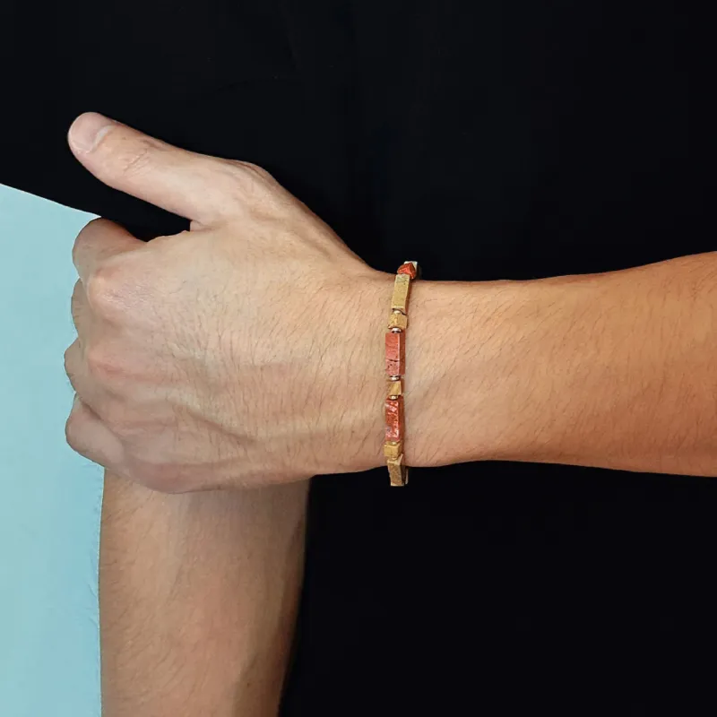 BYG Stainless Steel, Artificial Agate Bracelets Men's-3
