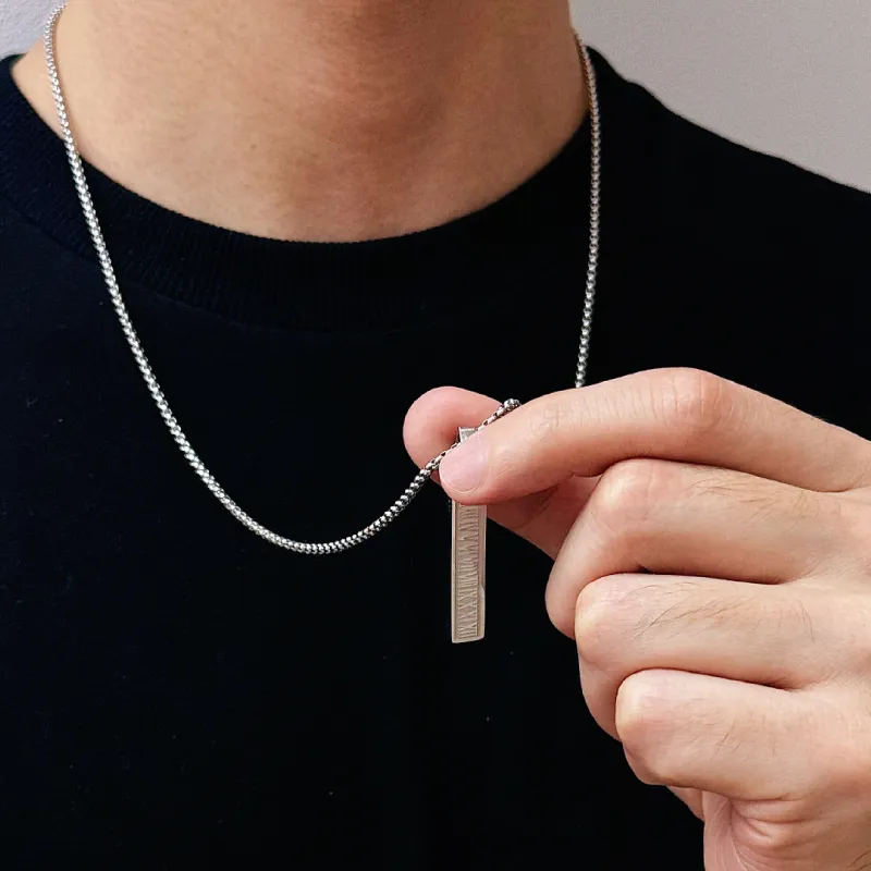 BYG Stainless Steel Necklaces Unisex Silver-3