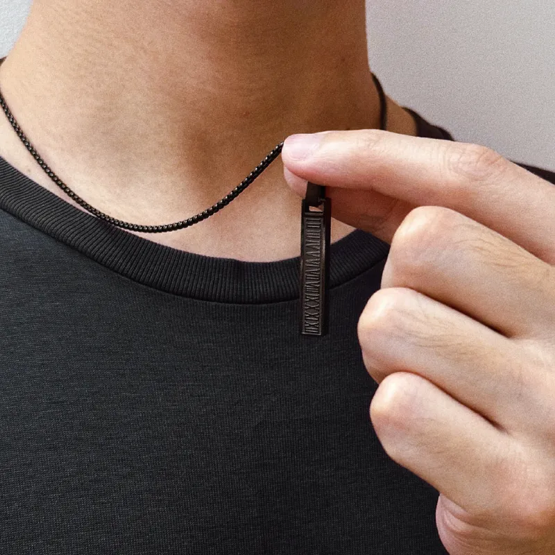 BYG Stainless Steel Necklaces Unisex Black-4