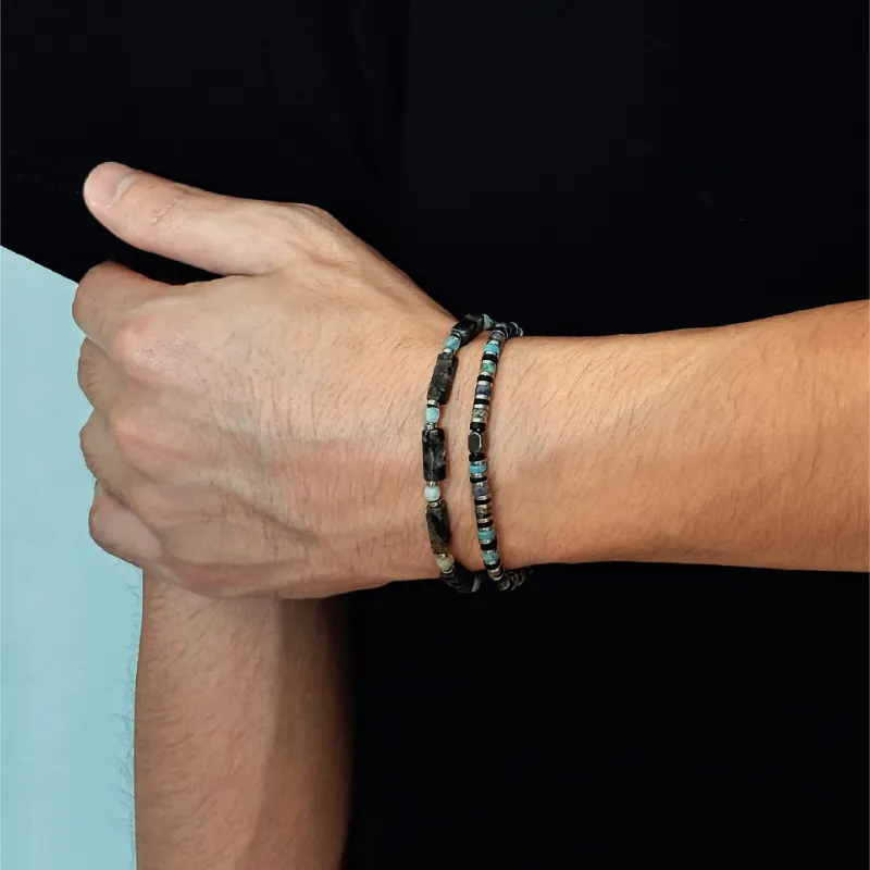 BYG Stainless Steel Hematite Bracelets Men's-9