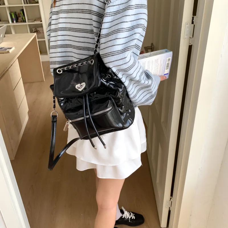 Smart PU Backpack Women's White/Pink/Yellow/Black-6