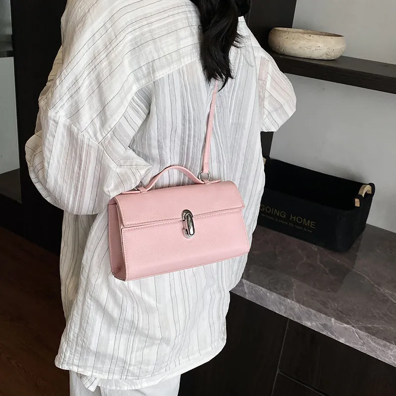 Omanfei PU Shoulder Bag Regular Women's White/Pink/Khaki/Brown/Black-6