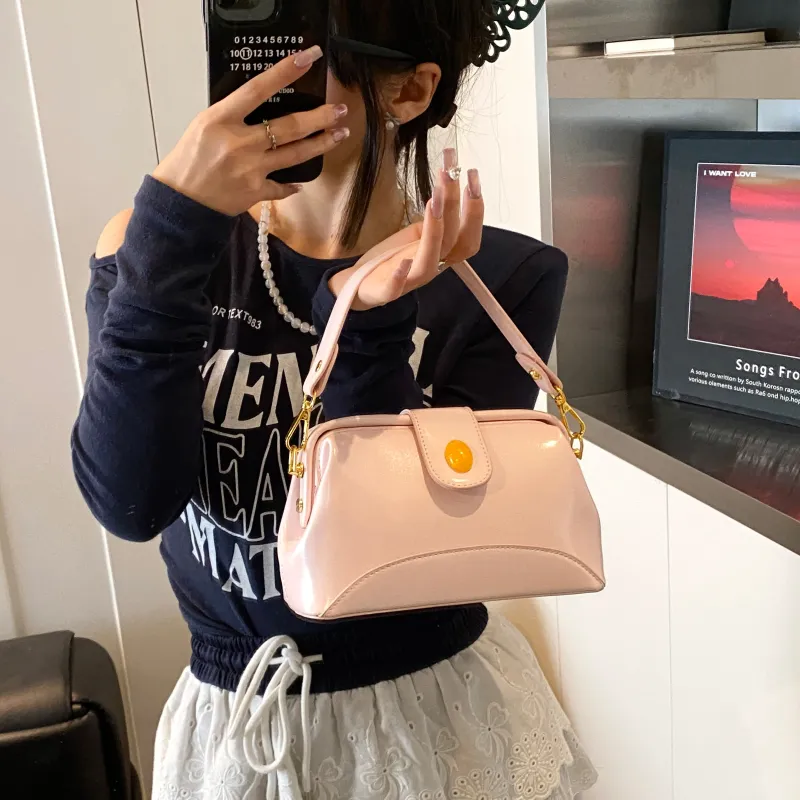 Smart PU Crossbody One Shoulder Handbag Women's Pink/Yellow/Black/White-7