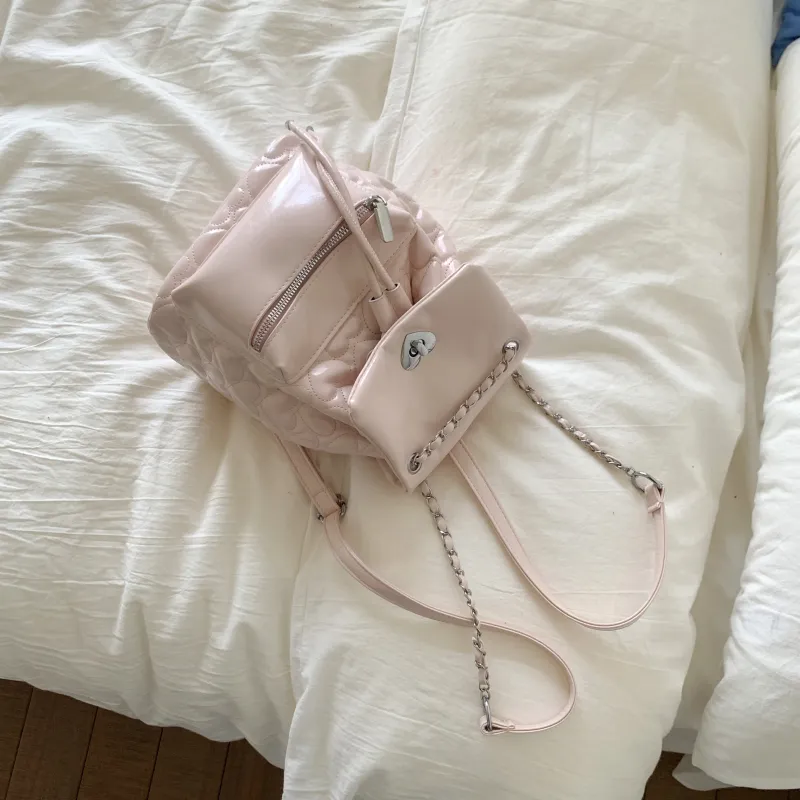 Smart PU Backpack Women's White/Pink/Yellow/Black-15