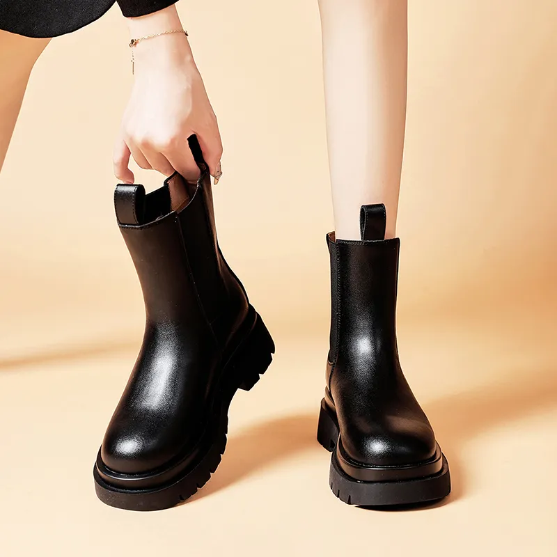 MALEMONKEY Chelsea Boots Women's Black-4