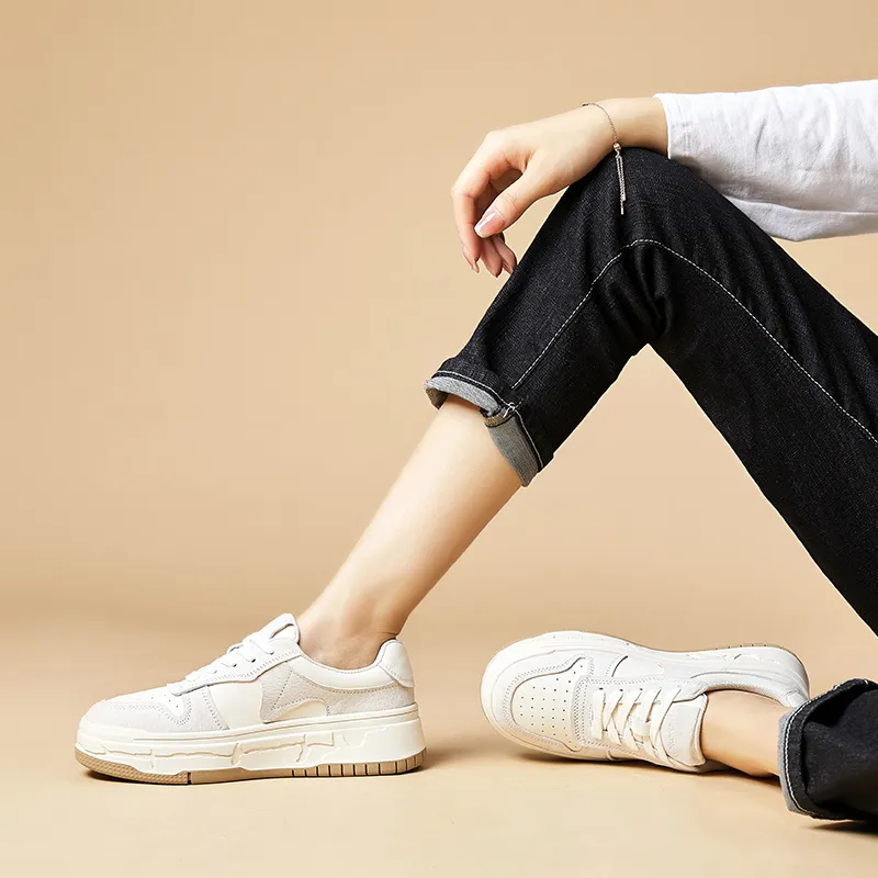MALEMONKEY Platform Skateboard Shoes Height Increasing Low-Top 4.5cm Women's-8