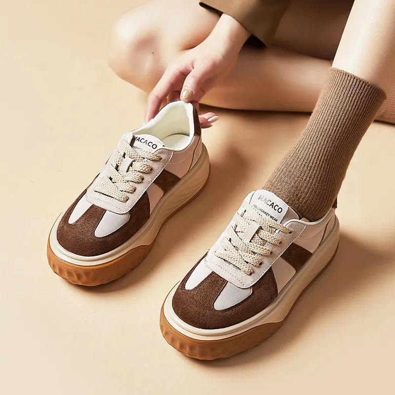 MALEMONKEY Anti-Slip And Wear-Resistant Lightweight Height Increasing Low-Top Casual Shoes Women's-12