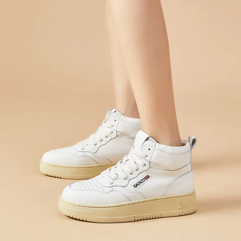 MALEMONKEY High Top Skateboard Shoes Women's White-2
