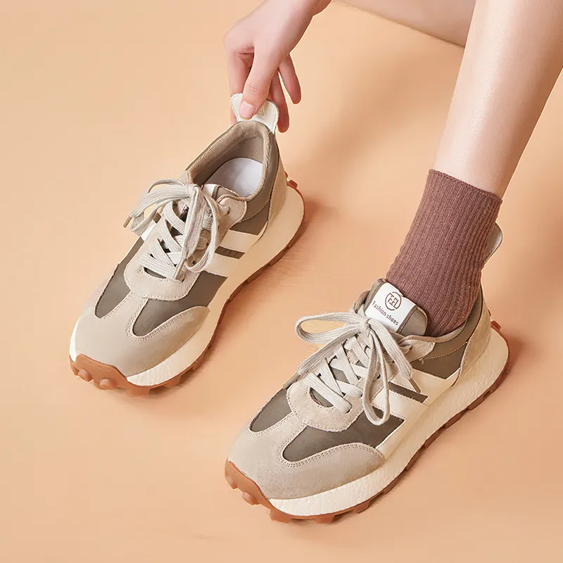 MALEMONKEY Cushioning Lightweight Low-Top Chunky Sneakers 4cm Women's-3