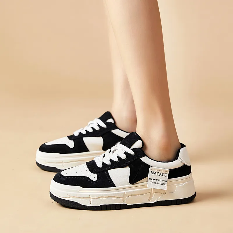 MALEMONKEY Platform Skateboard Shoes Height Increasing Low-Top 4.5cm Women's-17