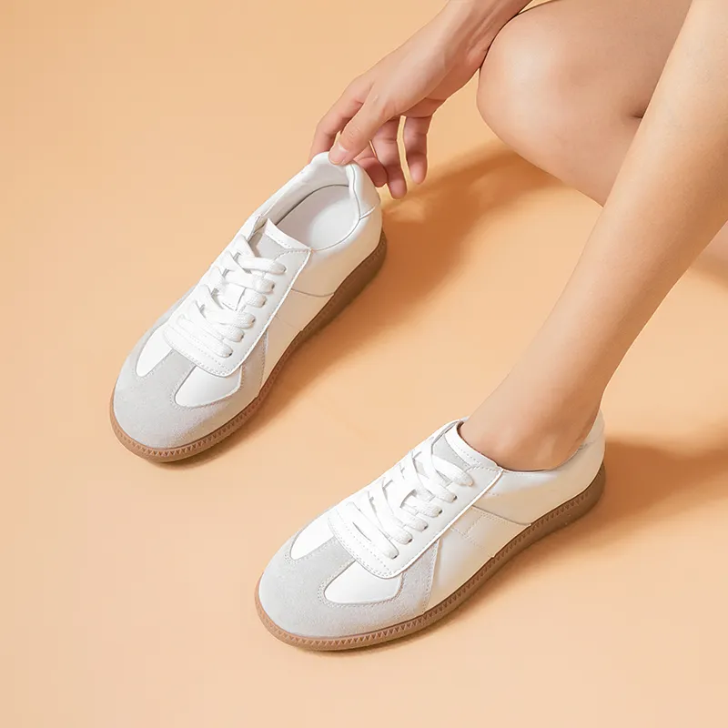 MALEMONKEY Low Top Skateboard Shoes Women's White Gray-4