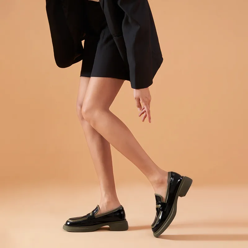 MALEMONKEY Loafers 4cm Women's Black-5