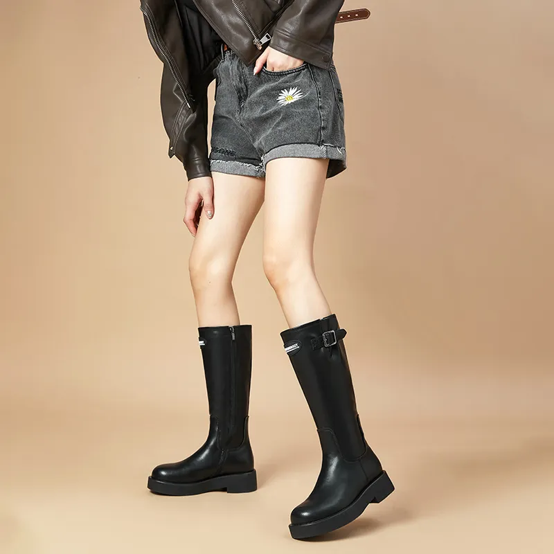 MALEMONKEY Knee-high Boots Women's Black-6