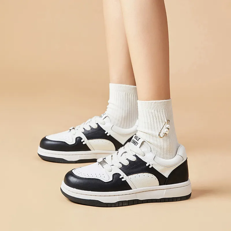 MALEMONKEY Anti-Slip Wear-Resistant Low-Top Skateboard Shoes Women's Ecru-10