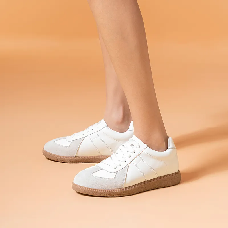 MALEMONKEY Low Top Skateboard Shoes Women's White Gray-3
