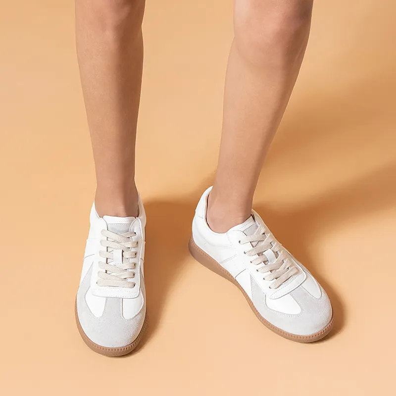 MALEMONKEY Low Top Skateboard Shoes Women's White Gray-5