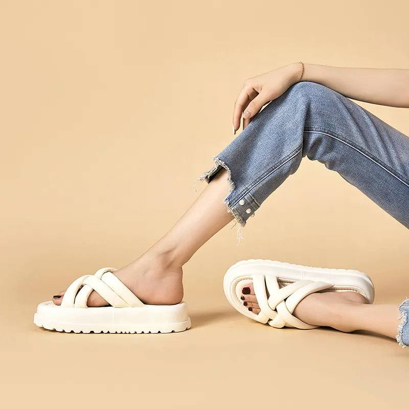 MALEMONKEY PU Polyurethane Woven Slip-Resistant Abrasion-Resistant Slide Slippers Women's-15