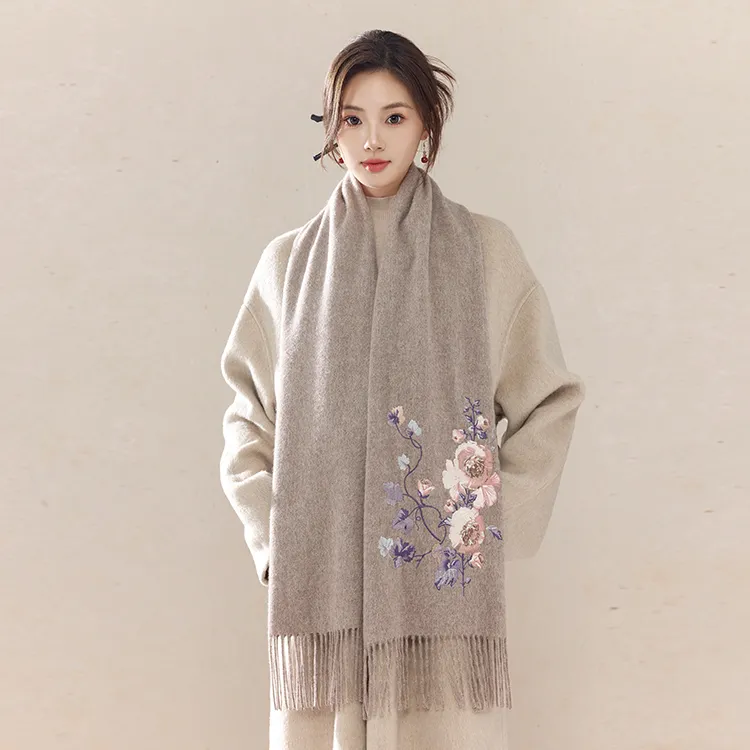Fancet Studios 100% Sheep Wool Knit Scarves Women's-47