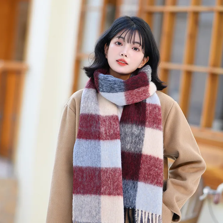 Fancet Studios Sheep Wool Knit Scarves Women's-27