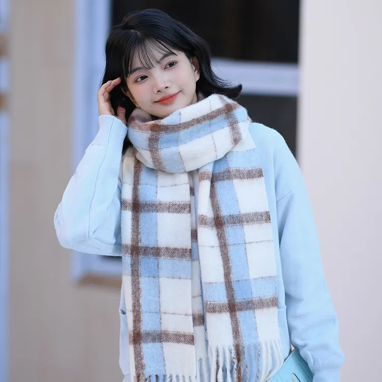 Fancet Studios Sheep Wool Knit Scarves Women's-23