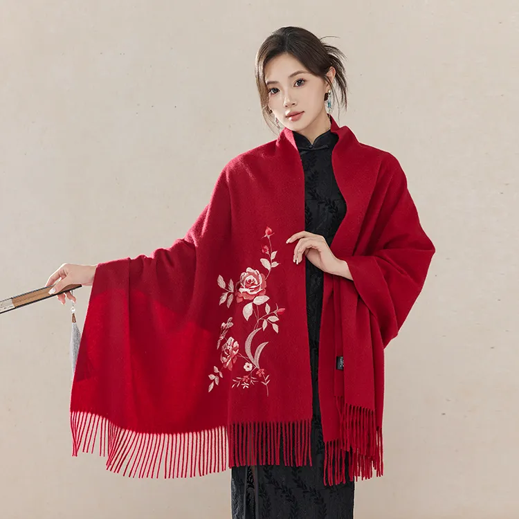 Fancet Studios Sheep Wool Knit Scarves Women's-5