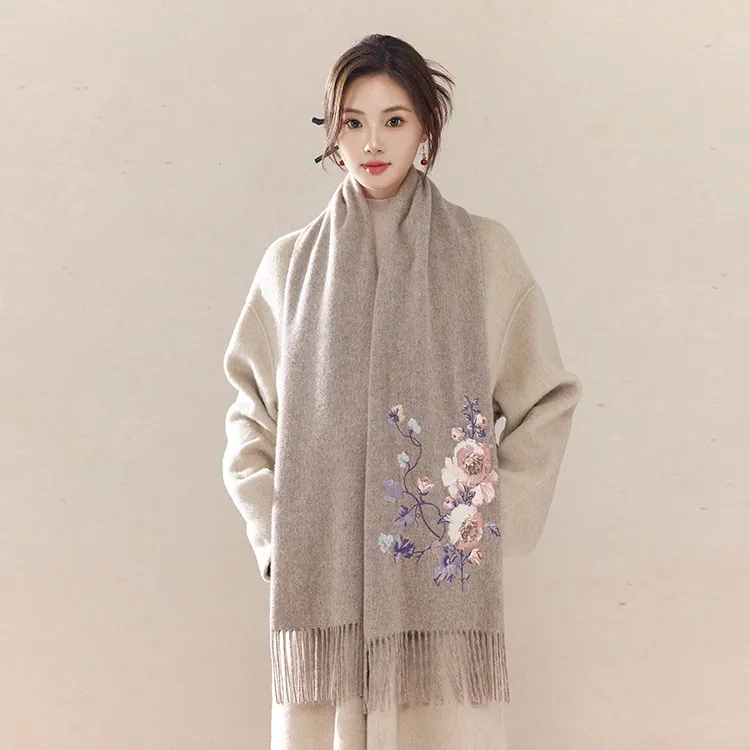 Fancet Studios 100% Sheep Wool Knit Scarves Women's-19