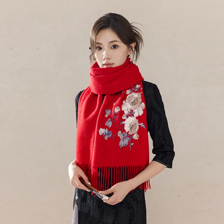Fancet Studios 100% Sheep Wool Knit Scarves Women's-23