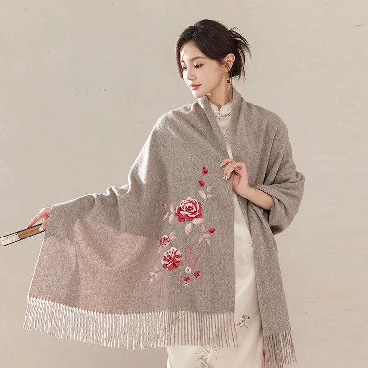 Fancet Studios Sheep Wool Knit Scarves Women's-17