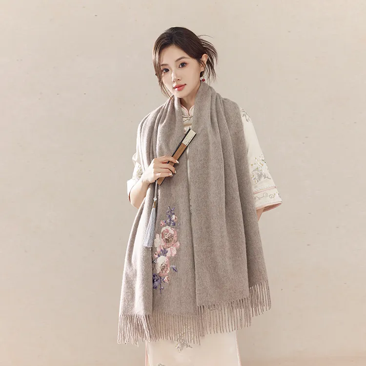 Fancet Studios 100% Sheep Wool Knit Scarves Women's-20
