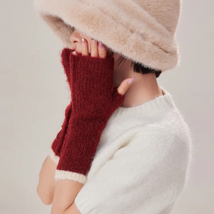 Fancet Studios Alpaca Knit Gloves Women's-2