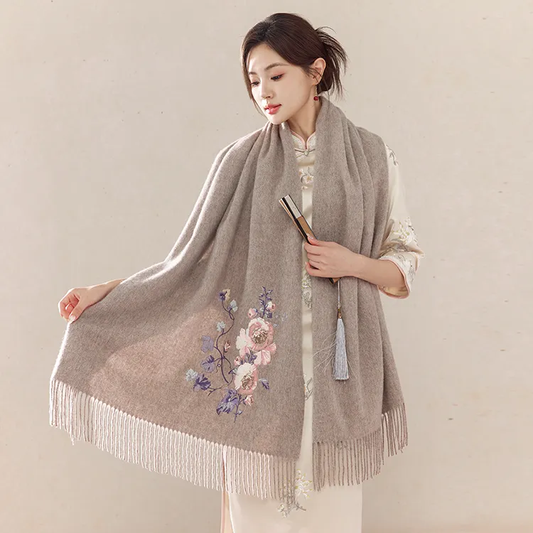 Fancet Studios 100% Sheep Wool Knit Scarves Women's-45