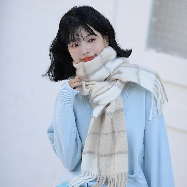 Fancet Studios Sheep Wool Knit Scarves Women's-5